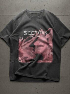 Seether Disclaimer II Album Cover Rock Band Vintage Graphic T-Shirt